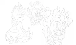 Size: 2160x1275 | Tagged: safe, artist:blackbewhite2k7, derpibooru import, twilight sparkle, rapidash, batman, commission, crossover, dc comics, harvey dent, monochrome, rapidash twilight, sketch, two-face, wip