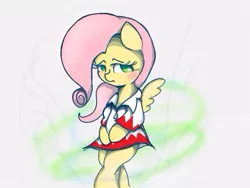 Size: 640x480 | Tagged: safe, artist:skippy_the_moon, derpibooru import, fluttershy, pony, bipedal, pixiv, solo, white mage