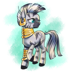 Size: 750x750 | Tagged: artist:moenkin, derpibooru import, safe, simple background, solo, transparent background, unshorn fetlocks, zebra, zecora