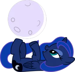 Size: 1287x1228 | Tagged: artist:imageconstructor, derpibooru import, filly, moon, on back, princess luna, safe, simple background, solo, svg, .svg available, tangible heavenly object, vector, woona