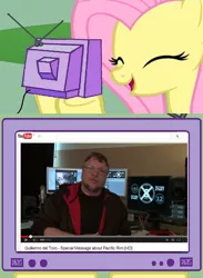 Size: 563x771 | Tagged: derpibooru import, exploitable meme, fluttershy, guillermo del toro, meme, obligatory pony, pacific rim, safe, tv meme