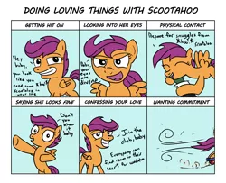 Size: 1600x1300 | Tagged: artist:varemia, bipedal, derpibooru import, doing loving things, human, looking at you, love, meme, mentally advanced series, nope, oc, oc:anon, rainbow dash presents, safe, scootaloo, scooter, zip lines