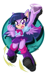 Size: 1500x2400 | Tagged: safe, artist:danmakuman, derpibooru import, twilight sparkle, anthro, plantigrade anthro, equestria girls, belly button, chaos emerald, clothes, crossover, midriff, simple background, skirt, solo, sonic the hedgehog (series), sonicified, transparent background