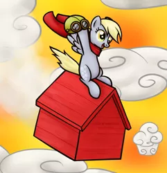 Size: 868x900 | Tagged: safe, artist:alittleofsomething, derpibooru import, derpy hooves, pegasus, pony, female, mare, peanuts, solo, sopwith camel, ww1 flying ace