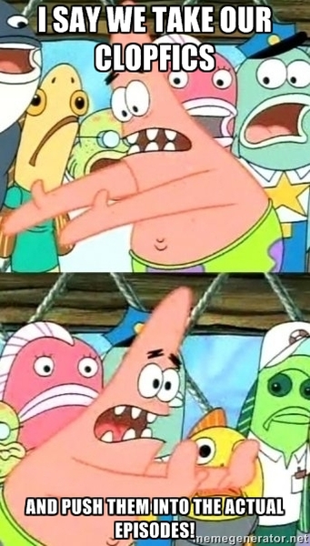 Size: 343x604 | Tagged: barely pony related, clopfic, drama bait, image macro, meme, meta, patrick star, push it somewhere else patrick, sandy spongebob and the worm, spongebob squarepants, suggestive, text