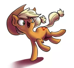 Size: 565x519 | Tagged: safe, artist:thedrainpipe, derpibooru import, applejack, pony, silly, silly pony, solo