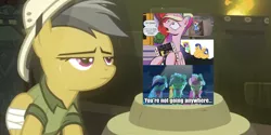 Size: 1738x867 | Tagged: safe, derpibooru import, edit, edited screencap, screencap, daring do, flash sentry, lyra heartstrings, princess cadance, rainbow dash, twilight sparkle, twilight sparkle (alicorn), alicorn, pony, a canterlot wedding, read it and weep, accepted meme that never ends, bad treasure, bhm, dashie meme, exploitable meme, fat, fat sentry, female, filly, magenta rain, mare, meme, mirror, possessed, surprise door, the meme that never ends, we need to go deeper, who destroyed twilight's home
