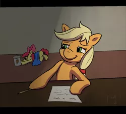 Size: 1000x907 | Tagged: apple bloom, applejack, artist:naterrang, cookie jar, derpibooru import, safe