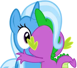 Size: 1374x1204 | Tagged: artist:titanium-pony, artist:twilightpoint, cute, derpibooru import, edit, female, hug, kissing, love, male, safe, shipping, simple background, source needed, spike, spixie, straight, surprised, surprise kiss, transparent background, trixie, vector, wide eyes