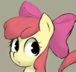 Size: 454x430 | Tagged: safe, artist:ab, derpibooru import, apple bloom, earth pony, pony, bust, female, filly, portrait, simple background, solo