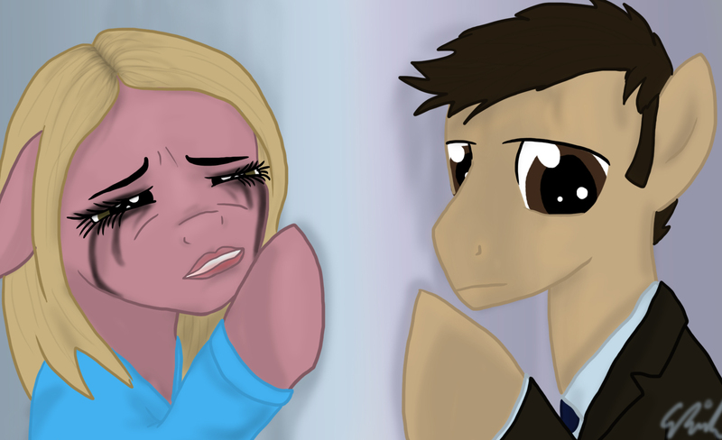 Size: 1725x1053 | Tagged: artist:qemma, derpibooru import, doctor who, ponified, ponified tenrose, rose tyler, safe, tenth doctor, the doctor