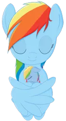 Size: 330x605 | Tagged: artist:karmadash, cute, derpibooru import, foal, hug, mother and daughter, oc, oc:zapple, oc:zappletta, offspring, parent:big macintosh, parent:rainbow dash, parents:rainbowmac, pony with birthmarks, rainbow dash, safe, sleeping, winghug