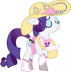 Size: 889x903 | Tagged: safe, artist:rainbow-dash-2014, derpibooru import, rarity, basket, boots, cowboy hat, cowgirl, gun, hat, holster, image, png, revolver, rhinestone rarihick, solo, stetson, weapon