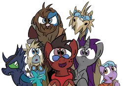 Size: 3190x2238 | Tagged: artist:jittery-the-dragon, changeling, dead source, derpibooru import, diamond dog, dragon, eyepatch, oc, oc:cookie crumble, oc:oracle, phoenix, safe, unofficial characters only