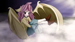 Size: 3840x2160 | Tagged: artist:an-m, clothes, derpibooru import, eared humanization, flutterbat, fluttershy, human, humanized, long skirt, looking at you, safe, shoes, skirt, solo, winged humanization