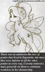 Size: 1220x1920 | Tagged: derpibooru import, flutter pony, genocide, grimdark, headcanon, monochrome, redpilled-mlp-headcanons, rosedust, solo