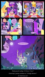 Size: 2000x3384 | Tagged: safe, artist:mlp-silver-quill, derpibooru import, applejack, fluttershy, pinkie pie, princess cadance, princess celestia, rainbow dash, rarity, shining armor, spike, twilight sparkle, twilight sparkle (alicorn), oc, oc:clutterstep, alicorn, pony, comic:a princess' tears, comic, female, mane seven, mane six, mare