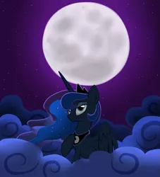 Size: 1463x1612 | Tagged: artist:antopbo, cloud, cloudy, derpibooru import, moon, night, princess luna, safe, solo