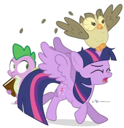 Size: 870x900 | Tagged: safe, artist:dm29, derpibooru import, owlowiscious, spike, twilight sparkle, twilight sparkle (alicorn), alicorn, pony, duo, female, mare, simple background, transparent background