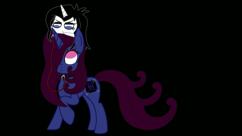 Size: 1920x1080 | Tagged: safe, artist:thelordofdust, derpibooru import, oc, oc:maneia, oc:nocturna, pony, unicorn, animated, chibi, collar, crossover, cute, frown, leash, obsession is magic, petting, slapping