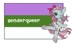 Size: 401x240 | Tagged: derpibooru import, flag, g3, genderqueer, pride ponies, safe, solo