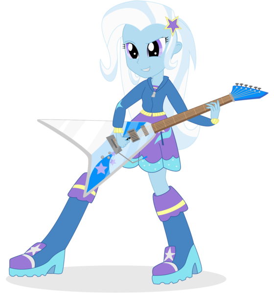 Size: 1400x1500 | Tagged: safe, artist:algoorthviking, derpibooru import, trixie, equestria girls, rainbow rocks, guitar, solo