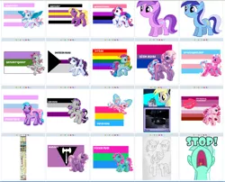 Size: 866x700 | Tagged: agender, agender pride flag, amethyst star, artist:sintakhra, artist:toon-n-crossover, asexual, asexual pride flag, bigender, bigender pride flag, bisexuality, bisexual pride flag, cute, demisexual, demisexual pride flag, derpibooru, derpibooru import, derpy hooves, exploitable meme, filly, flag, fluttershy, g3, gay pride flag, genderfluid, genderfluid pride flag, genderqueer, genderqueer pride flag, intersex, intersex pride flag, juxtaposition, lesbian empire flag, lesbian pride flag, lyra heartstrings, meme, meta, minuette, obligatory pony, pansexual, pansexual pride flag, polysexual, polysexual pride flag, pride, reaction image, safe, sexuality labels, shy, sketch, stahp, stop, traditional art, transgender, transgender pride flag, tv meme