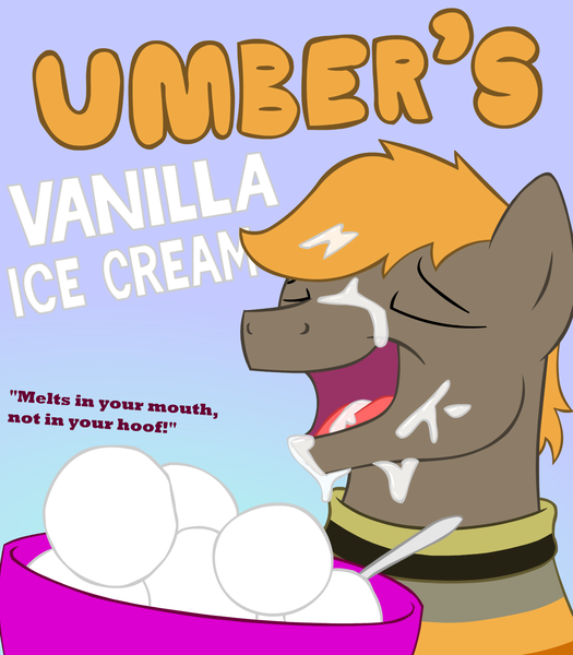 Size: 1280x1463 | Tagged: artist:potes, derpibooru import, facial, gradient background, ice cream, oc, oc:umber, questionable, solo, unofficial characters only