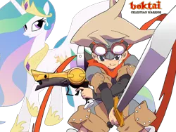 Size: 1024x768 | Tagged: boktai, crossover, derpibooru import, django, princess celestia, safe