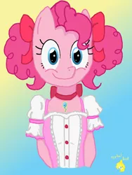 Size: 768x1024 | Tagged: safe, artist:foxtailboyd, derpibooru import, pinkie pie, pony, bipedal, clothes, solo