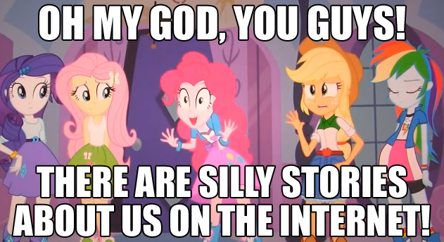 Size: 631x344 | Tagged: safe, derpibooru import, applejack, fluttershy, pinkie pie, rainbow dash, rarity, equestria girls, exploitable meme, image macro, mane six, meme, pinkie has a crazy idea