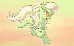 Size: 2500x1569 | Tagged: artist:sy-vs, derpibooru import, granny smith, running, safe, simple background, solo, younger, young granny smith