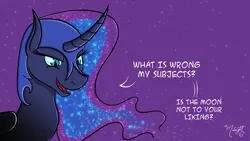 Size: 1280x720 | Tagged: artist:midnightsix3, curved horn, lunadoodle, nightmare moon, safe, solo