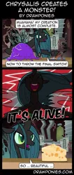 Size: 583x1371 | Tagged: artist:drawponies, cheese, comic, food, queen chrysalis, safe, swiss cheese