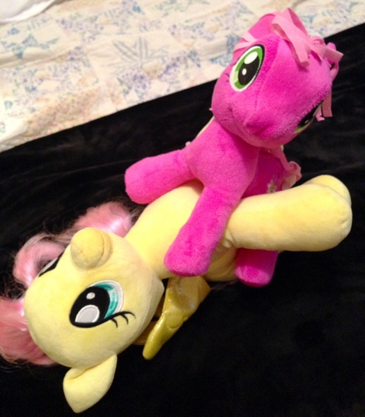 Size: 1786x2046 | Tagged: cheerilee, cheerishy, derpibooru import, female, fluttershy, funrise, irl, lesbian, merch sexploitation, photo, plushie, shipping, suggestive, tribadism