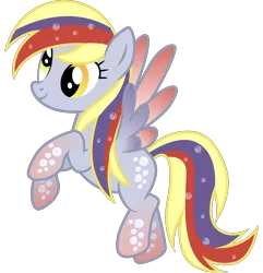 Size: 1900x1968 | Tagged: safe, artist:cloudyglow, derpibooru import, derpy hooves, pegasus, pony, saiyan, dragon ball z, female, flying, image, mare, png, rainbow power, rainbow power-ified, simple background, smiling, solo, spread wings, super saiyan, transparent background, vector, xk-class end-of-the-world scenario