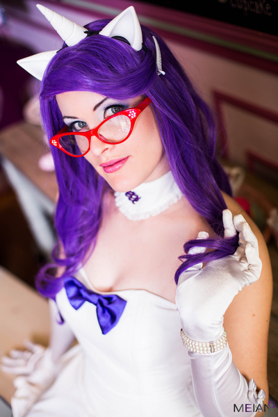 Size: 1867x2800 | Tagged: artist:lucecosplay, choker, clothes, cosplay, derpibooru import, evening gloves, glasses, human, irl, irl human, photo, rarity, safe, solo