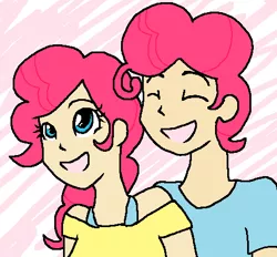 Size: 474x439 | Tagged: artist:triggerpaw, bubble berry, bubblepie, derpibooru import, female, happy, human, humanized, male, pinkie pie, rule 63, safe, selfcest, self ponidox, shipping, straight