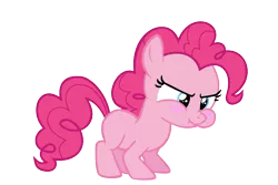 Size: 900x600 | Tagged: artist:s.guri, blushing, cute, derpibooru import, diapinkes, filly, for whom the sweetie belle toils, frown, pinkie pie, puffy cheeks, safe, scrunchy face, simple background, solo, transparent background, vector, younger