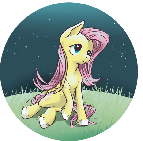 Size: 850x836 | Tagged: artist:moenkin, derpibooru import, fluttershy, night, safe, simple background, solo, transparent background, unshorn fetlocks