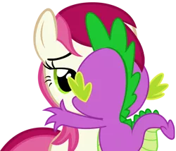 Size: 1422x1216 | Tagged: safe, artist:titanium-pony, artist:twilightpoint, derpibooru import, edit, roseluck, spike, earth pony, pony, bedroom eyes, crack shipping, female, kissing, love, male, mare, shipping, simple background, spikeluck, straight, transparent background, vector