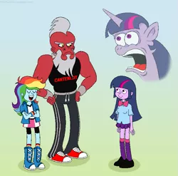 Size: 705x697 | Tagged: safe, artist:hellarmy, derpibooru import, lord tirek, rainbow dash, twilight sparkle, equestria girls, equestria girls-ified, gasp, internal screaming, internal twiscream, meme, mohawk, mr. t, screaming internally, x internally