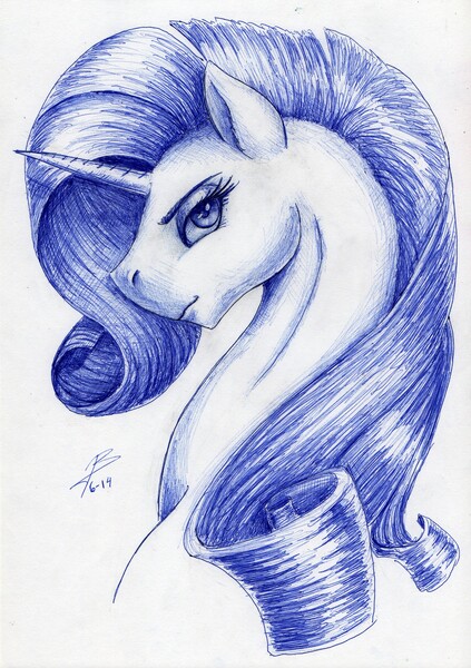 Size: 2455x3480 | Tagged: safe, artist:dragonademetal, derpibooru import, rarity, monochrome, solo, traditional art