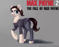 Size: 2000x1600 | Tagged: artist:abovespace, crossover, derpibooru import, max payne, mona sax, ponified, safe, solo