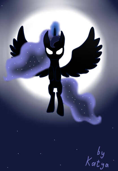 Size: 500x720 | Tagged: artist:kindpony, derpibooru import, nightmare moon, safe, solo