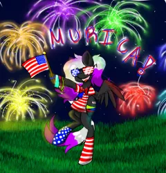 Size: 1384x1440 | Tagged: 4th of july, american independence day, artist:justalittleshadow, clothes, derpibooru import, fireworks, independence day, murica, oc, safe, socks, solo, striped socks, unofficial characters only