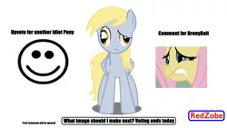 Size: 1920x1080 | Tagged: bronybait, derpy hooves, image, meta, obligatory pony, poll, safe, text, voting