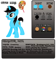 Size: 720x763 | Tagged: safe, artist:iheartjapan789, derpibooru import, oc, oc:andrea, unofficial characters only, pony, unicorn, reference sheet, solo, strange