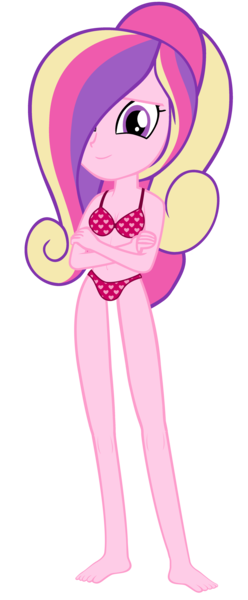 Size: 2400x5800 | Tagged: suggestive, artist:cool77778, derpibooru import, edit, edited edit, editor:slayerbvc, princess cadance, equestria girls, barefoot, bra, breasts, clothes, equestria girls-ified, feet, female, heart, heart print underwear, panties, simple background, solo, solo female, transparent background, underwear, underwear edit, vector