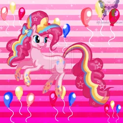 Size: 1024x1024 | Tagged: safe, artist:shimmycocopuffssx1, derpibooru import, pinkie pie, saiyan, dragon ball z, image, jpeg, rainbow power, solo, super saiyan